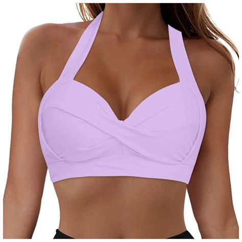 Alcepopk Bikini Tops For Women Triangle Bikini Top Ribbed Push Up