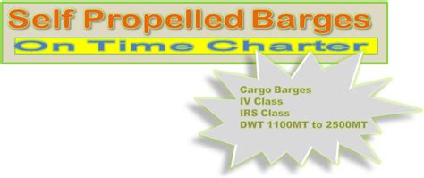 Self Propelled Cargo Barges Time Charter For India Maldives Sri Lanka