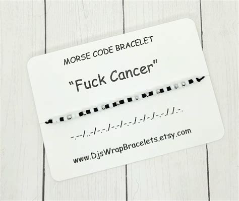 Fuck Cancer Morse Code Bracelet Cancer Survivor Bracelet Strength