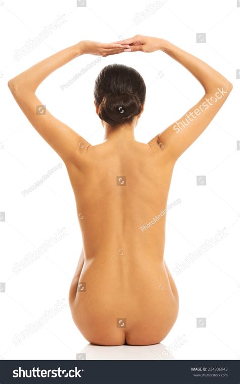 Back View Nude Woman Sitting Crossing Stock Photo Edit Now