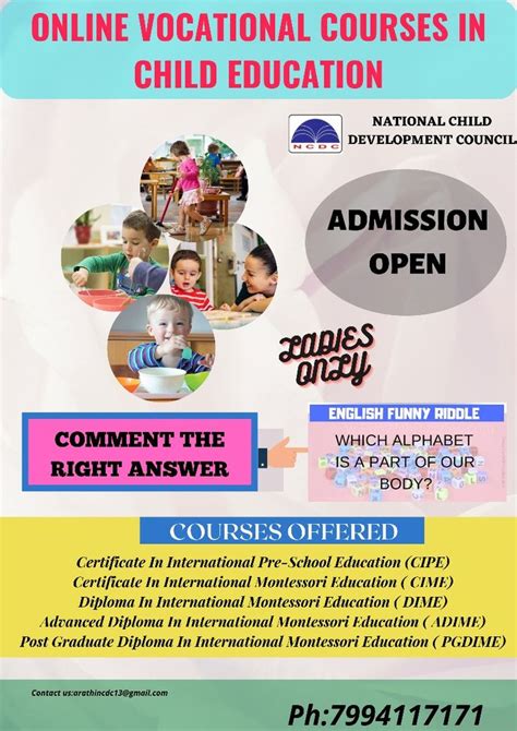 Admission Open Admissions Poster Montessori Education Kids Education