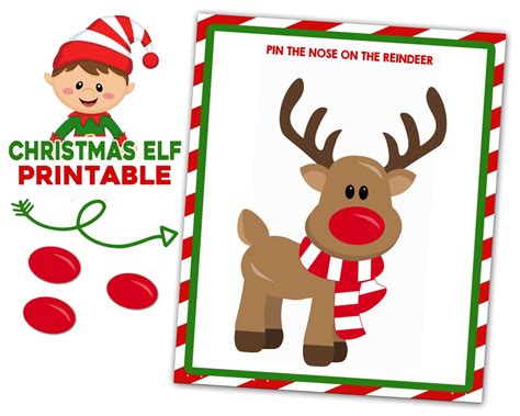 Elf Idea Elf Pin The Nose On The Reindeer Easy Elf Ideas Printable