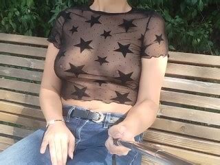 See Through Blouse Shows Tits In Public Pornhub
