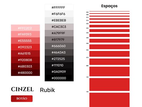 Paletas De Cores Vermelho E Cinza Espaçamentostipografia By Mario