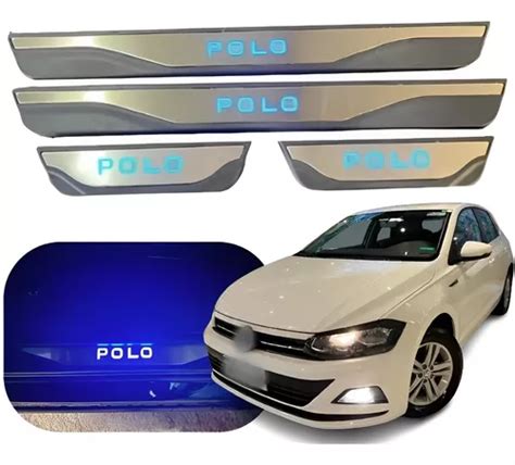 Soleira Porta Led Azul Polo Msi Tsi Gts 2018 À 2024 Aço Inox à venda em