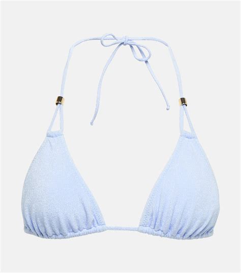 Misty Lagoon Triangle Bikini Top In Blue Heidi Klein Mytheresa