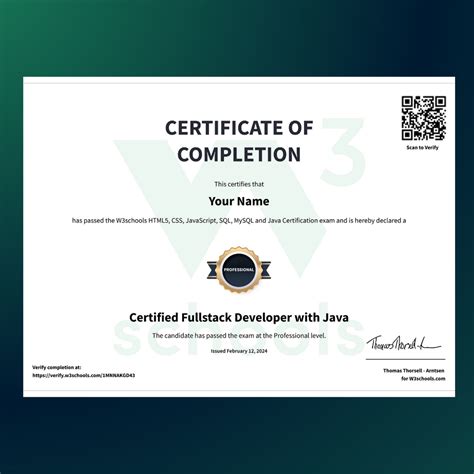 Certification Exams Catalog — W3Schools.com