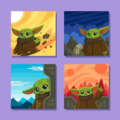 Baby Alien Social Media Set 24047203 Vector Art At Vecteezy