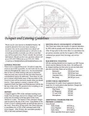 Fillable Online Banquet And Catering Guidelines Fax Email Print Pdffiller