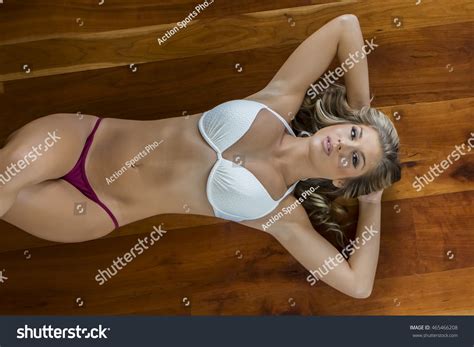 Blonde Model Poses Lingerie Home Environment Stock Photo Shutterstock
