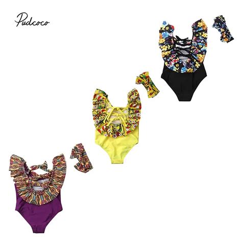 Brand Lovely Kid Baby Girls Floral Bikini Set Swimwear Boho Summer New Ruffle Swimsuit