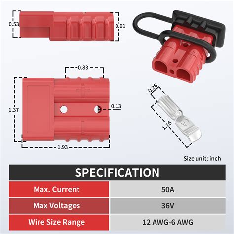 50 Amp SB50 Anderson Connector Kit With Cover - Daier