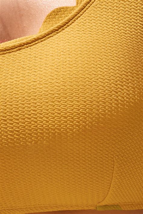 One Shoulder Scallop Top And High Waist Bikini Set