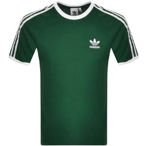 adidas Originals 3 Stripe T Shirt Dark Green | Mainline Menswear