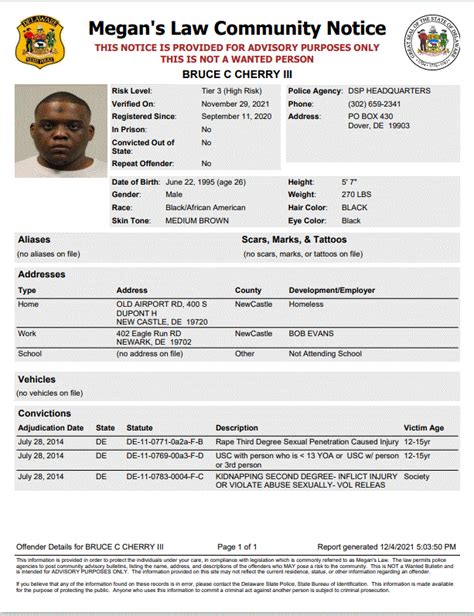 Homeless Sex Offender Notification Dover Delaware State Police State Of Delaware
