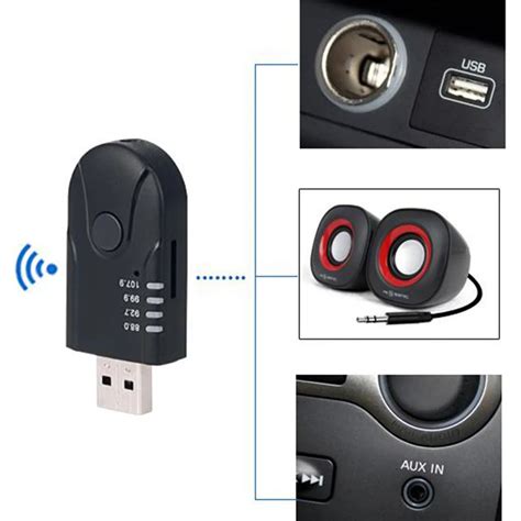 Car USB Audio Adapter Car Bluetooth FM Transmitter Support TF Card ...