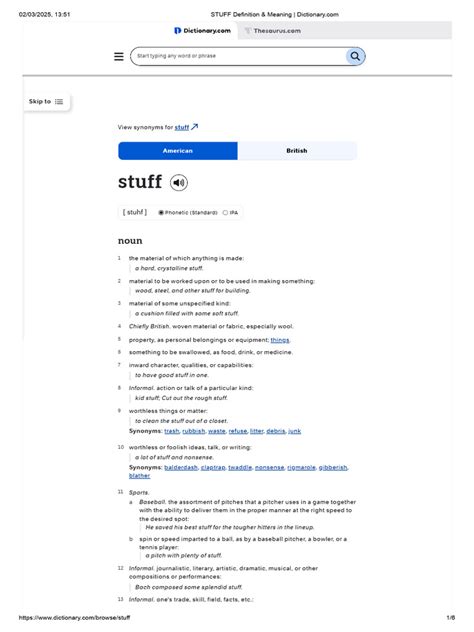 STUFF Definition & Meaning | PDF | Verb | Adjective