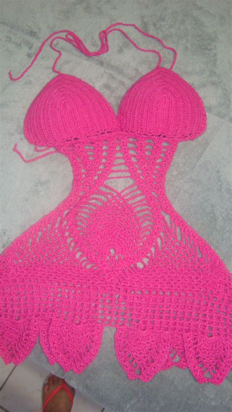Saida De Praia De Croche Crochet Bikini Crochet Top Kenda Bikinis Swimwear Bathing Suits