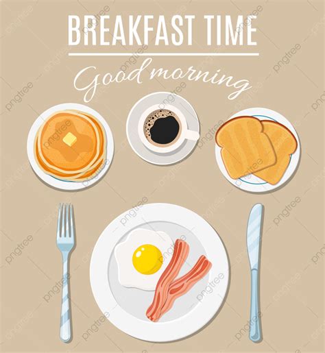 Breakfast Top View Vector PNG Images Breakfast Foods Top View Bread