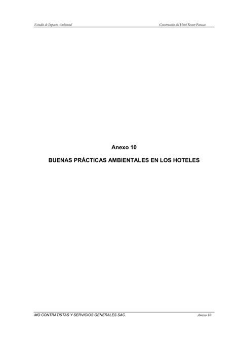 Anexo Buenas Pr Cticas Ambientales En Los Hoteles