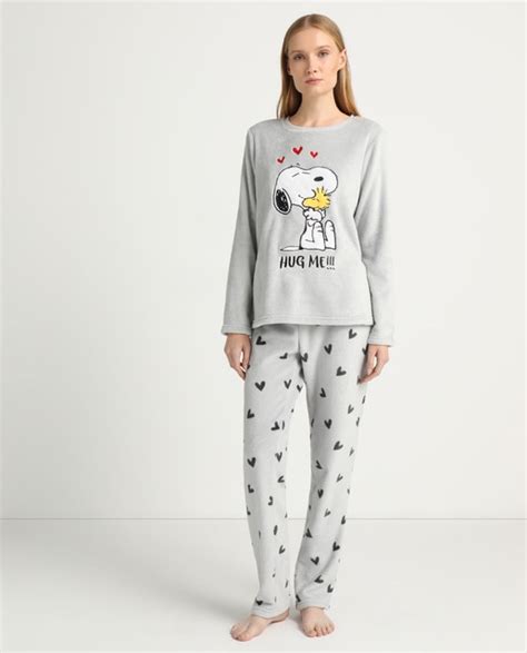 Venta Pijama Snoopy Mujer Oysho En Stock