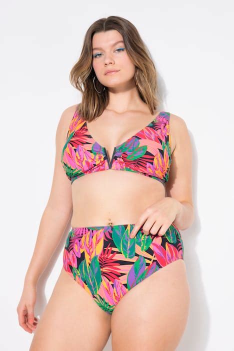 Bikini Slip Panty High Waist Jungle Print grün Happy Size