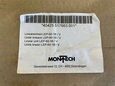 MONTECH LEP-60-1B/V PRECISION LINEAR ACTUATOR – HEXAGON Spare Parts