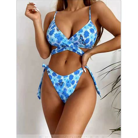 New Sexy Strap Split Bikini Print Suspender Swimsuit Bikini Swimsuit Sexy Three Point Swimming
