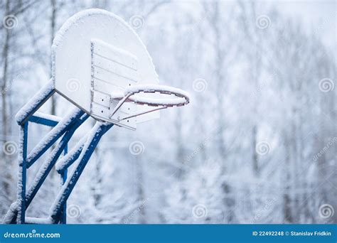 Basketball Ring At Night In The Light Of A Lantern Outdoor Basketball