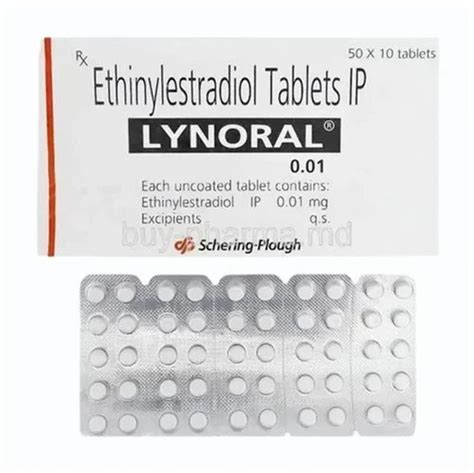 0.01mg Lynoral Ethenyl Estradiol Tablets at Rs 61/strip | Estradiol ...