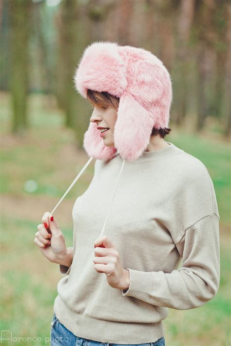 Pink Fur Hat Womens Ushanka Russian Aviator Hat Mens Etsy