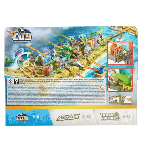 Hot Wheels Şehirde Yaratık Macerası Oyun Seti Serisi Ptero Uçuş Saldırısı Timsah Garajı Deniz Shop