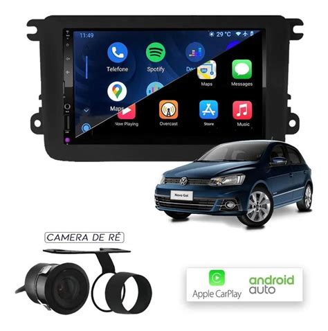 Kit Multimídia Gol Voyage Saveiro G7 G8 7 Pol CarPlay AndroidAuto USB