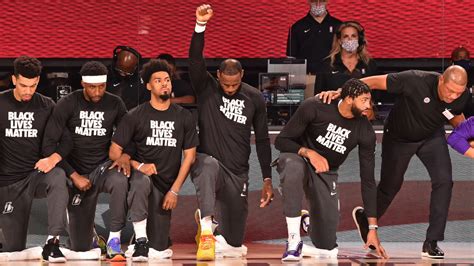 NBA players kneel during anthem in Black Lives Matter protest at ...