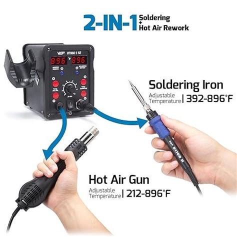 Wep D I Se Hot Air Soldering Iron Station Kit In For Rework Desoldering With Lead Free