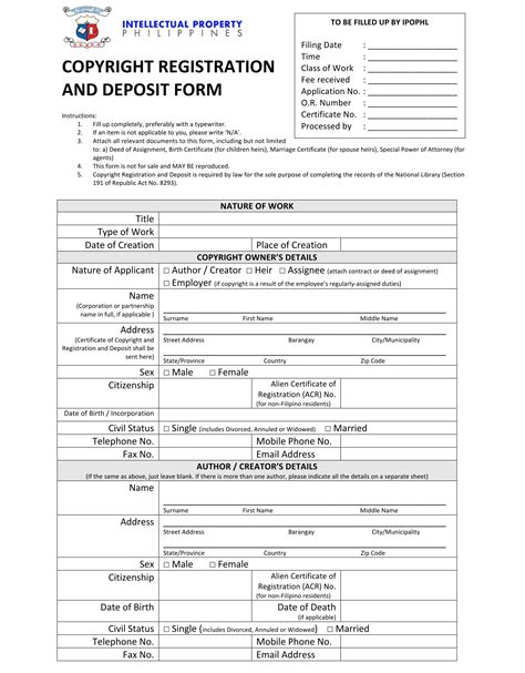 Free 9 Copyright Registration Forms In Pdf