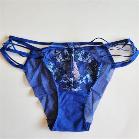 Victoria S Secret Very Sexy String Bikini Nwt Blue Lace Mesh Size S Butterfly Ebay
