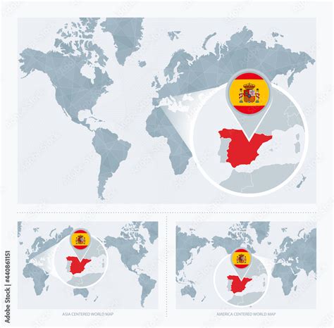 magnified spain  map   world  versions   world map