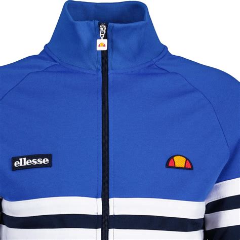 RIMINI ELLESSE Retro 80s casuals track top In blue, navy, white
