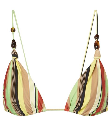 SIR Poolside Embellished Striped Bikini Top SIR