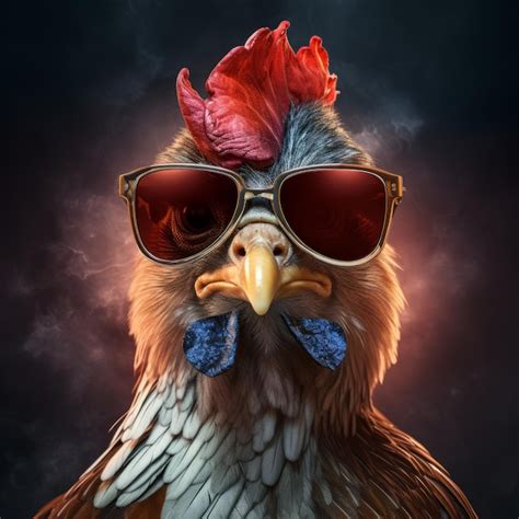 Premium Ai Image Rooster Wearing Sunglasses With Space For Copy