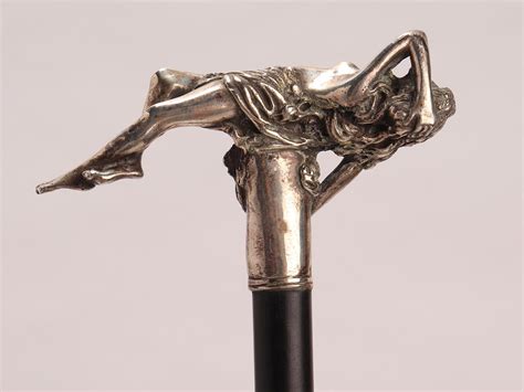 Art Nouveau Silver Walking Stick Depicting A Reclining Naked Woman Germany For Sale At Stdibs