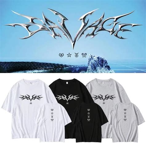 Aespa Kpop Savage Album T Shirt Cotton Tee Printed Summer O Neck