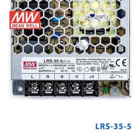 LRS-35-5 Mean Well SMPS - 5V 7A - 35W Metal Power Supply buy online at ...
