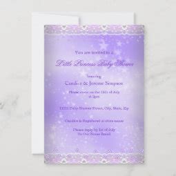 Princess Baby Shower Lilac Lavender Tiara Brunette Invitation Zazzle