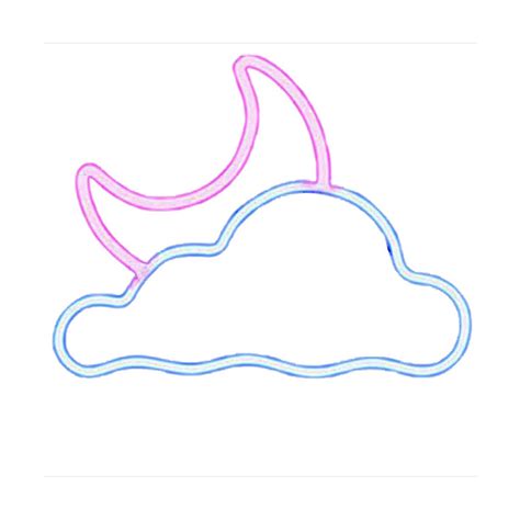 Неоновая вывеска Облако и луна для декора стен Светодиодные нео, 330 см ...