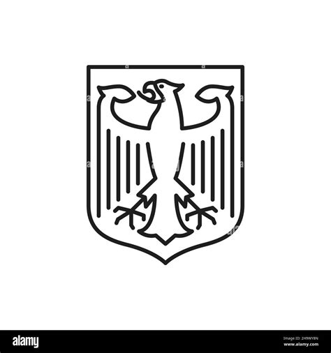 German eagle banner flag of Deutschland isolated outline icon. Vector ...