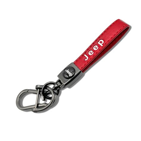 X Tremeled Jeep Leather Keychain Red