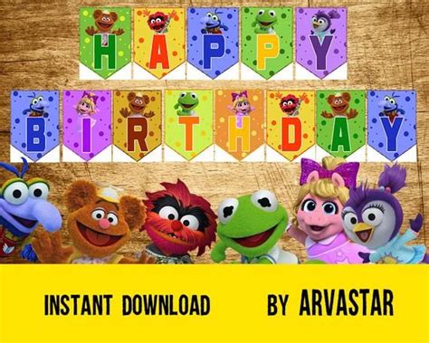 Muppet Babies Birthday Banner Muppet Babies Happy Birthday Banner