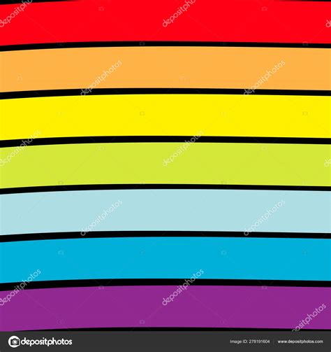 Rainbow Flag Backdrop LGBT Gay Symbol Colorful Line Set Flat Design Black Background Stock